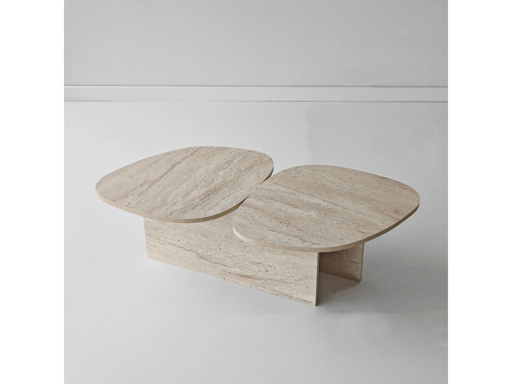 Tavolino in legno "Stones" 125 x 60 x 38 cm - Travertino