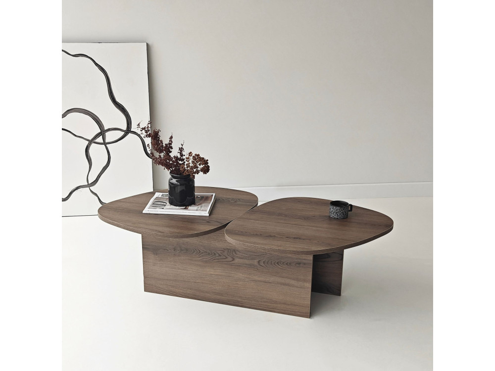 Tavolino in legno "Stones" 125 x 60 x 38 cm - Noce