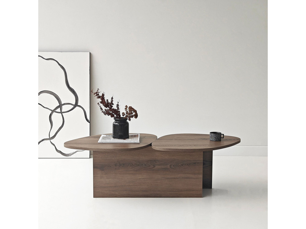 Tavolino in legno "Stones" 125 x 60 x 38 cm - Noce