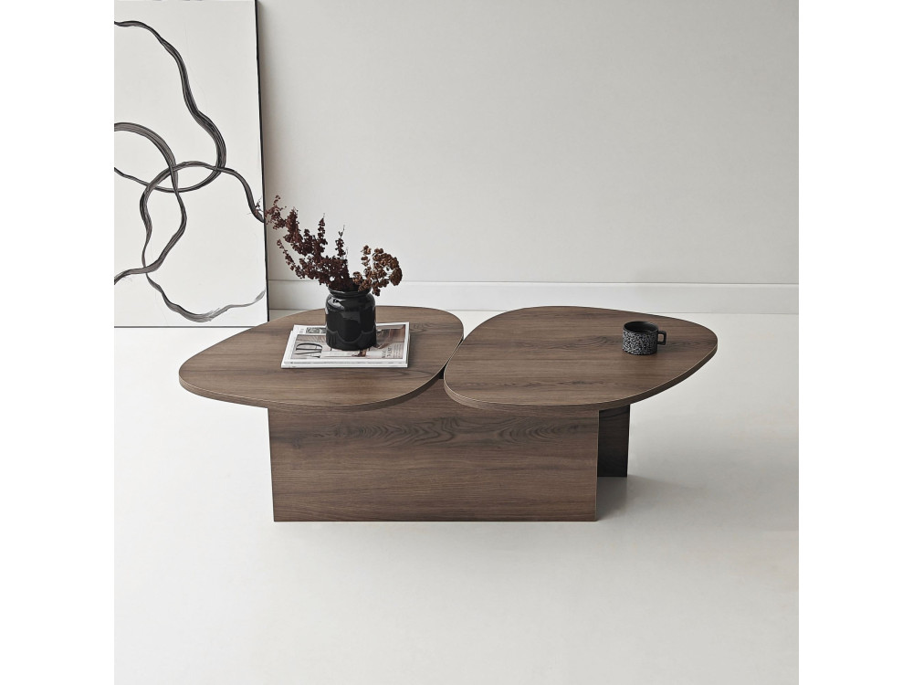 Tavolino in legno "Stones" 125 x 60 x 38 cm - Noce