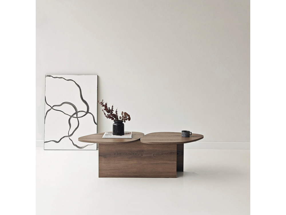 Tavolino in legno "Stones" 125 x 60 x 38 cm - Noce