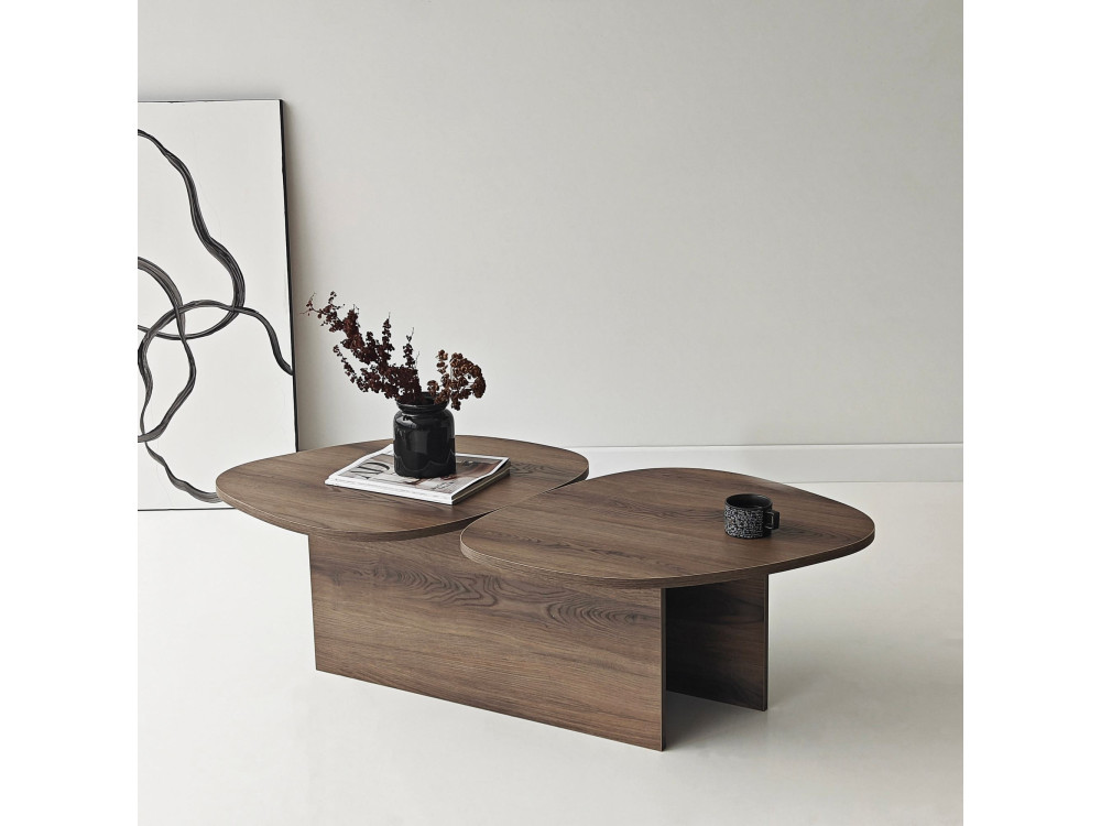 Tavolino in legno "Stones" 125 x 60 x 38 cm - Noce