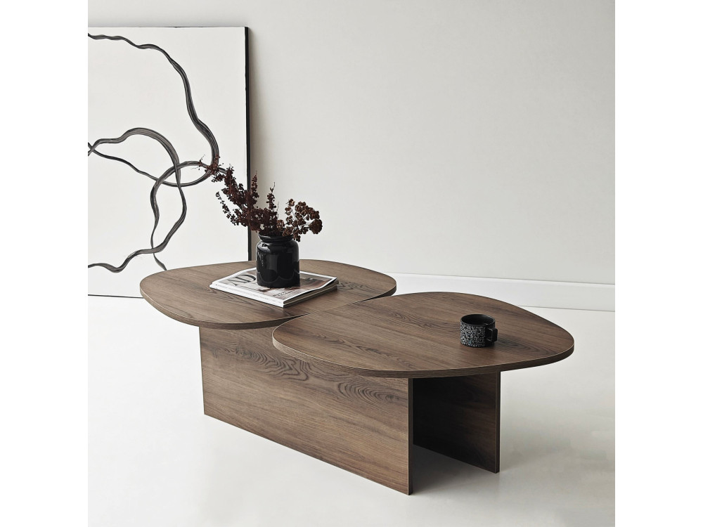 Tavolino in legno "Stones" 125 x 60 x 38 cm - Noce
