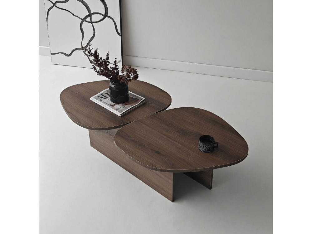 Tavolino in legno "Stones" 125 x 60 x 38 cm - Noce