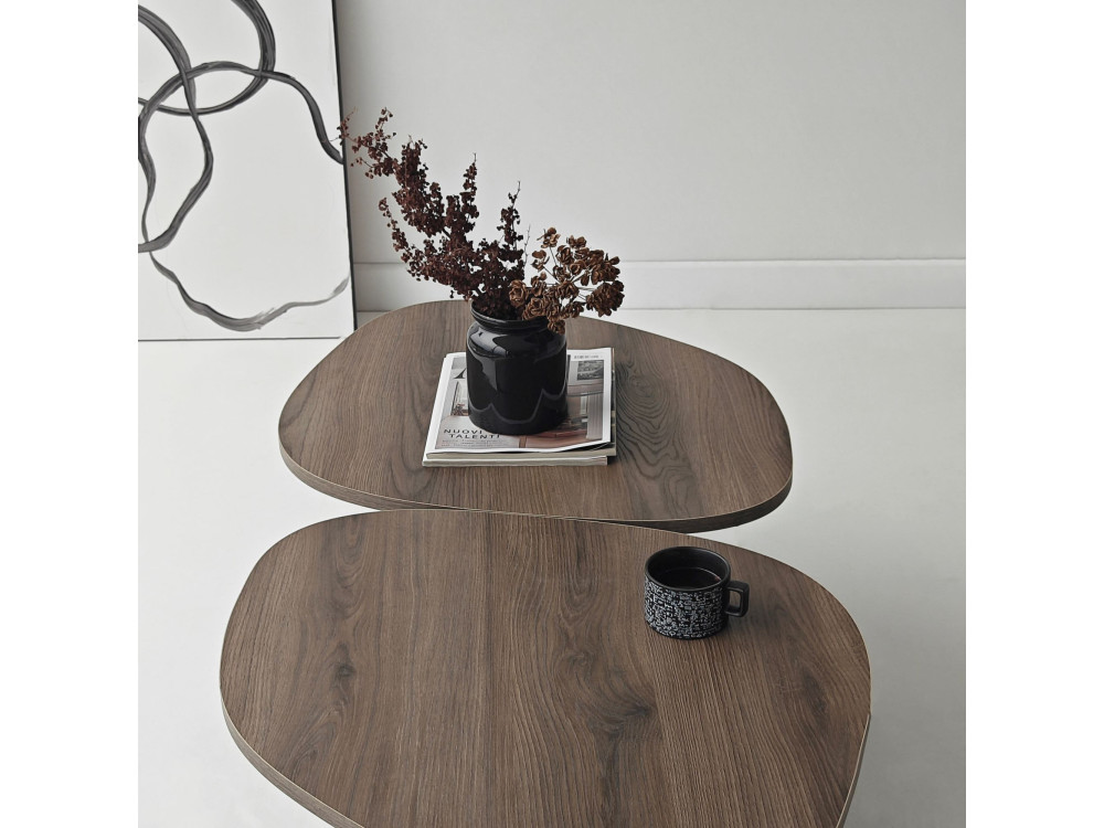 Tavolino in legno "Stones" 125 x 60 x 38 cm - Noce