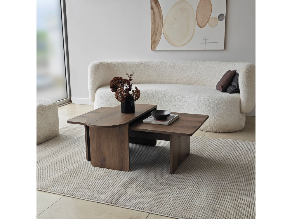 Set di tavolini in legno "Paris" 105 x 60 x 35 cm - Bronzo