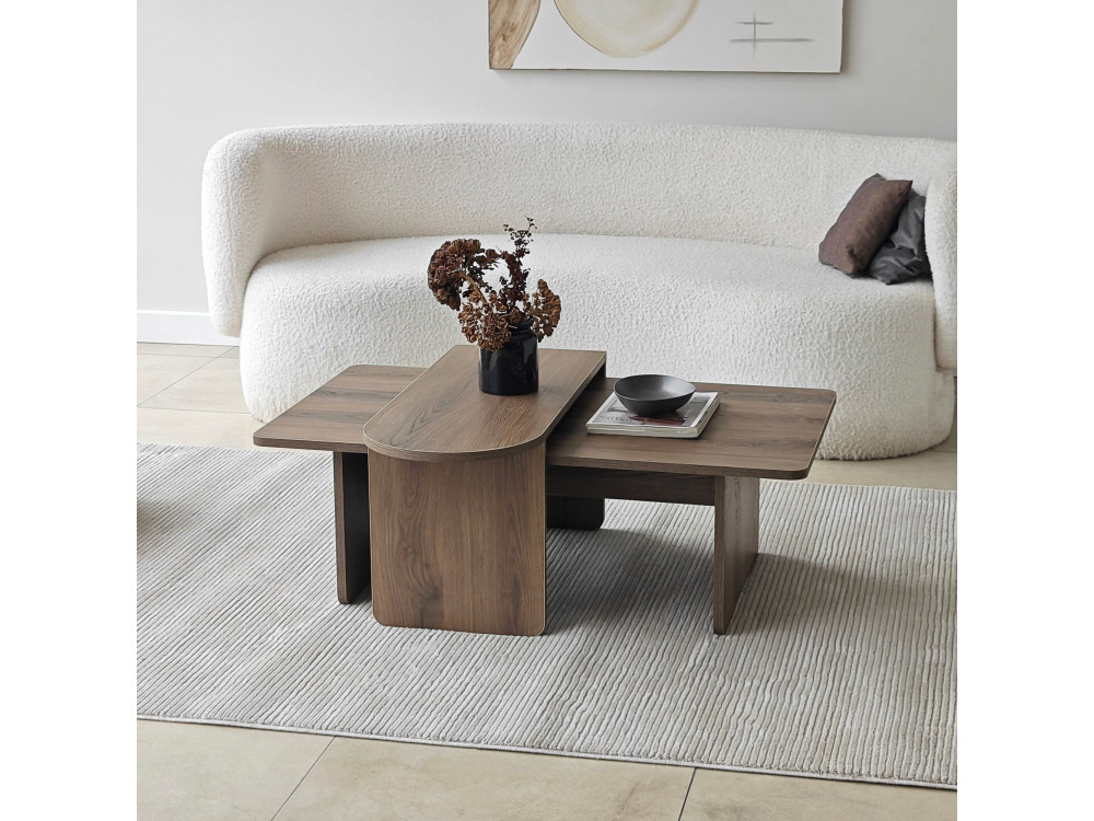 Set di tavolini in legno "Paris" 105 x 60 x 35 cm - Bronzo