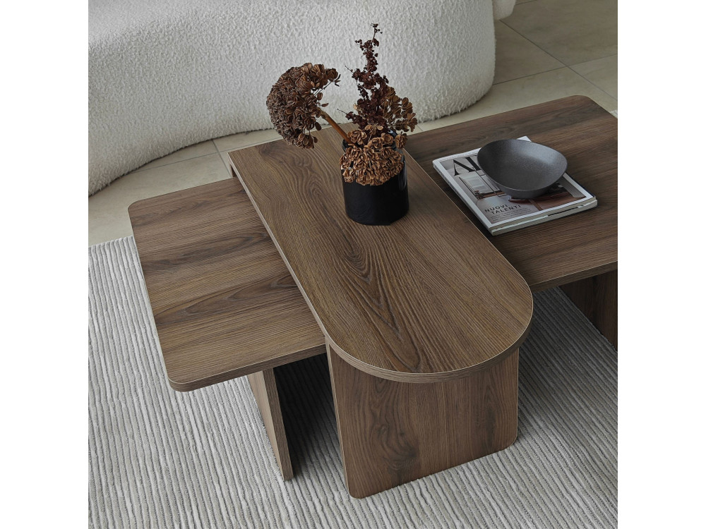Set di tavolini in legno "Paris" 105 x 60 x 35 cm - Bronzo
