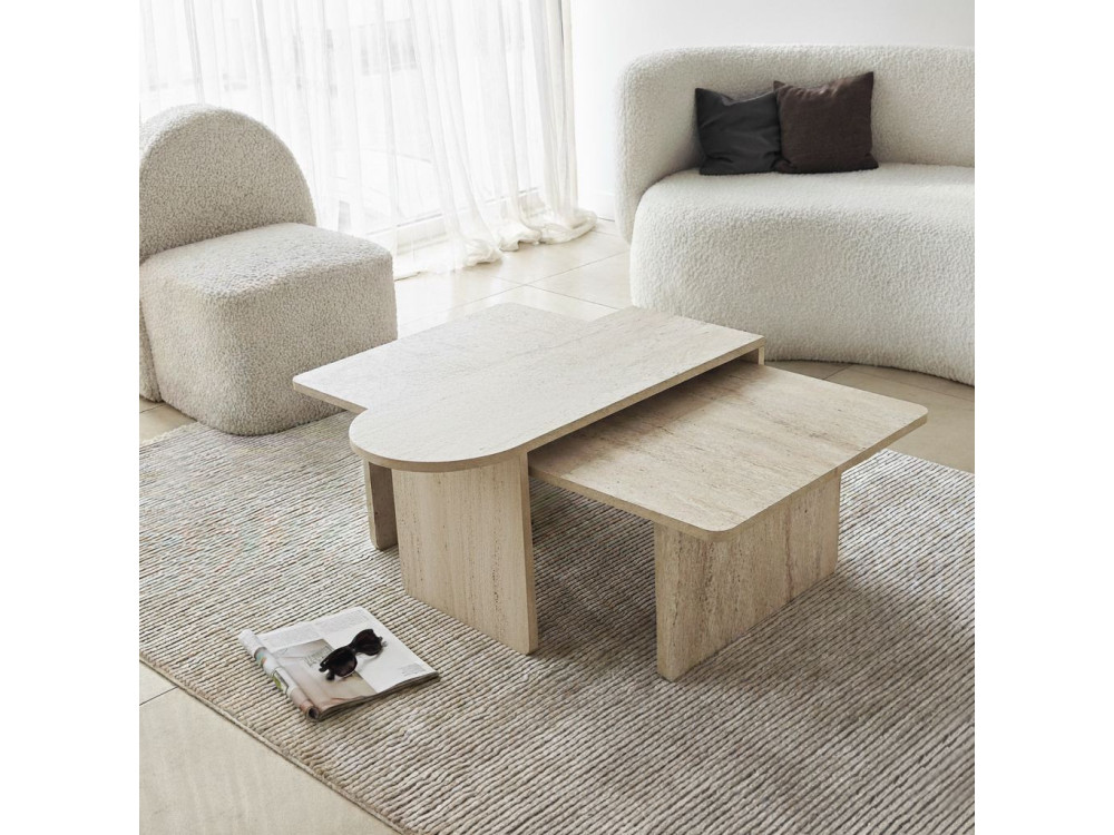 Set di tavolini in legno "Paris" 105 x 60 x 35 cm - Bronzo