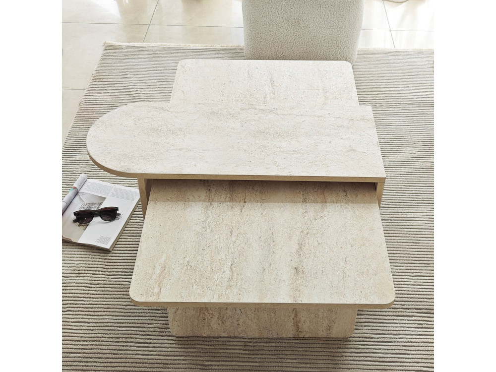 Set di tavolini in legno "Paris" 105 x 60 x 35 cm - Bronzo
