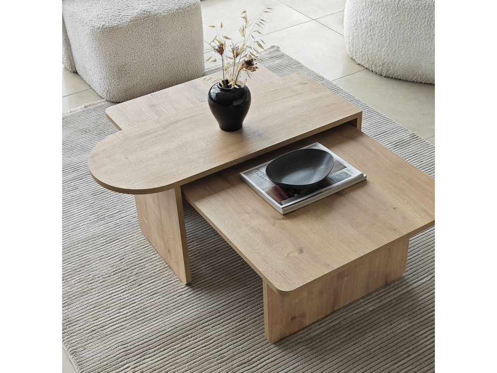 Set di tavolini in legno "Paris" 105 x 60 x 35 cm - Bronzo