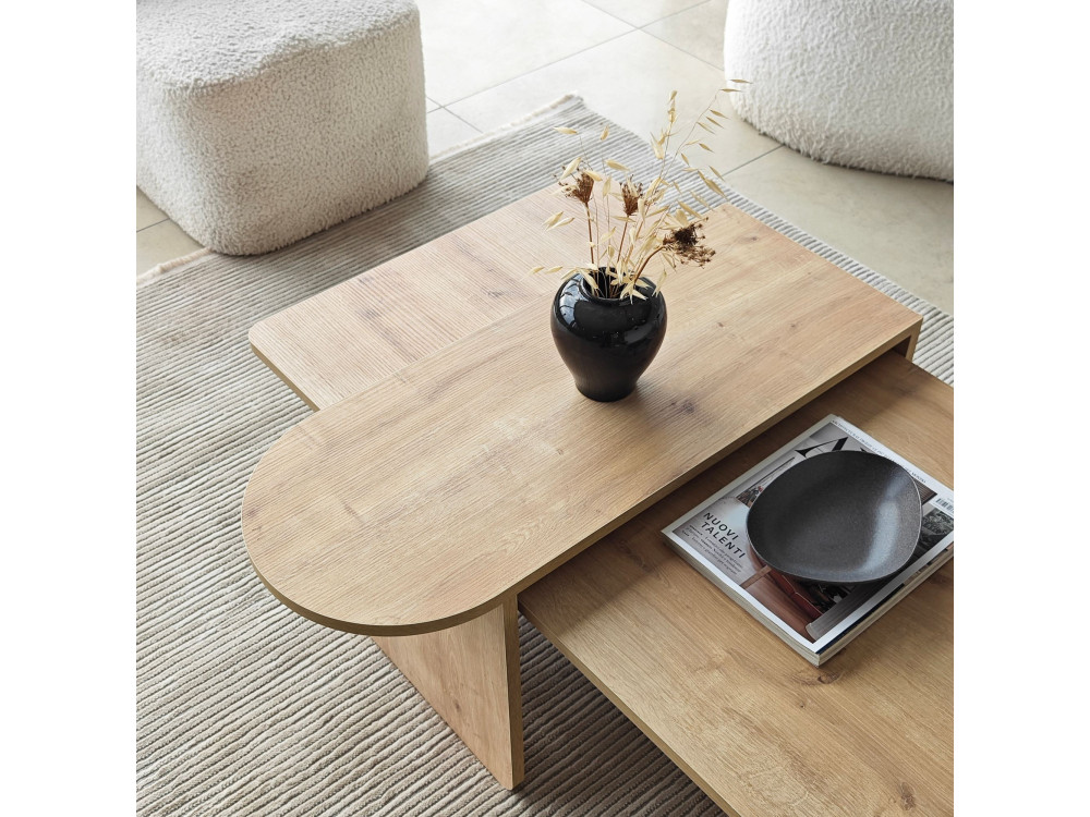 Set di tavolini in legno "Paris" 105 x 60 x 35 cm - Bronzo