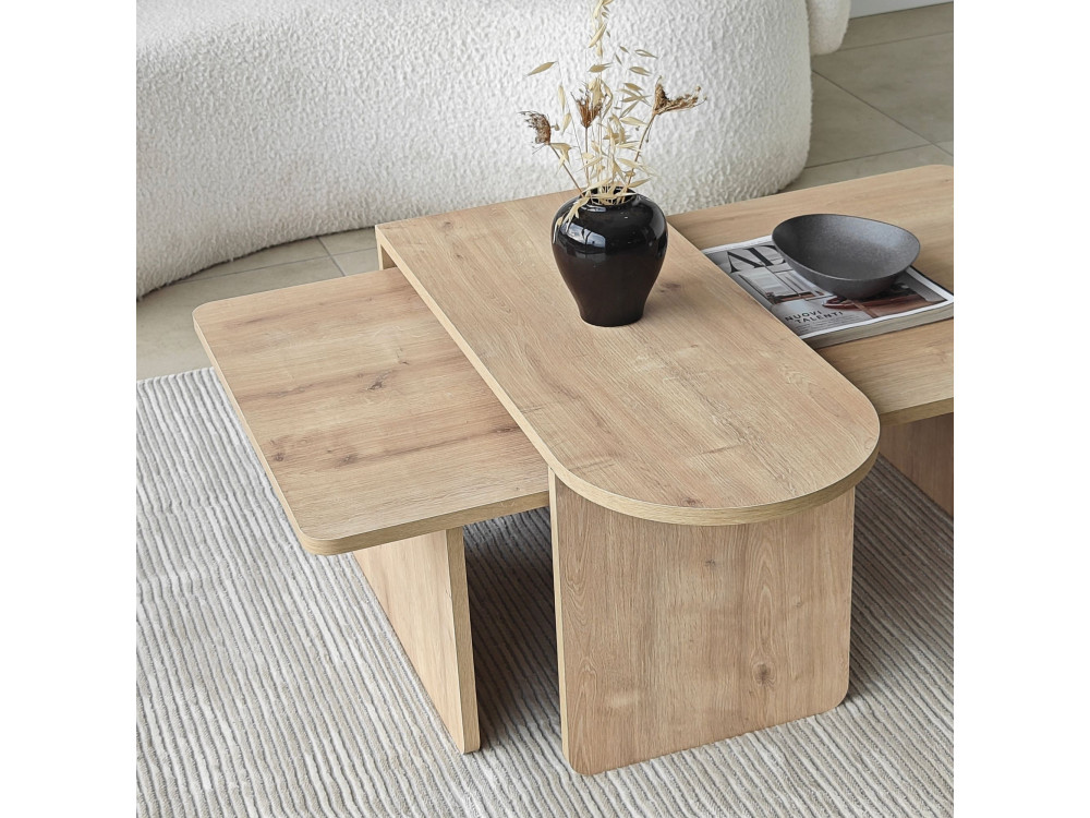 Set di tavolini in legno "Paris" 105 x 60 x 35 cm - Bronzo