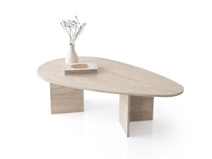 Tavolino in legno "Flap" 139,5 x 79,5 x 42 cm - Travertino