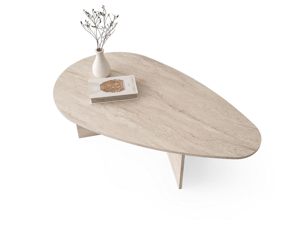 Tavolino in legno "Flap" 139,5 x 79,5 x 42 cm - Travertino
