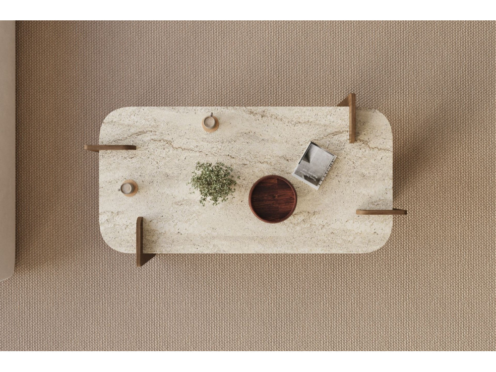 Tavolino in legno "Leapiri" - 120 x 60 x 35 cm - Travertino