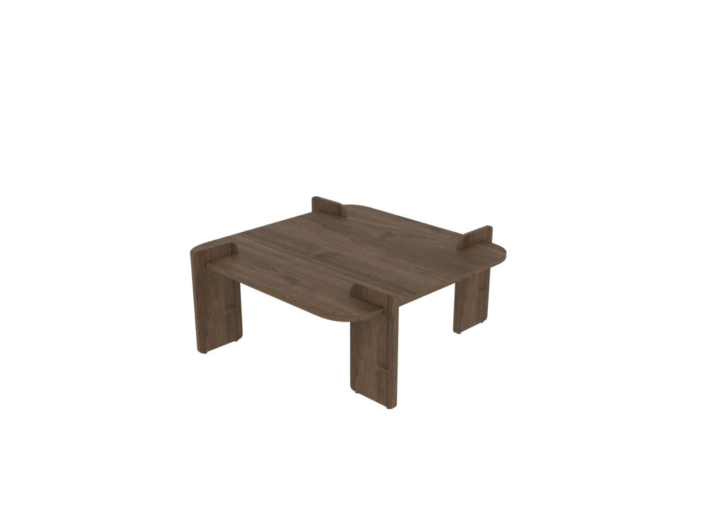 Tavolino in legno "Woog" 90 x 90 x 35 cm - Noce