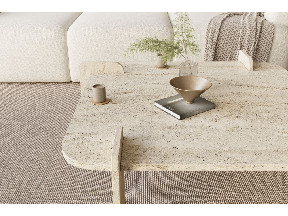Tavolino in legno "Woog" 90 x 90 x 35 cm - Travertino