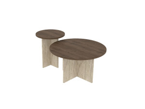 Set di tavolini in legno "Private" 70 x 70 x 40 cm - Noce