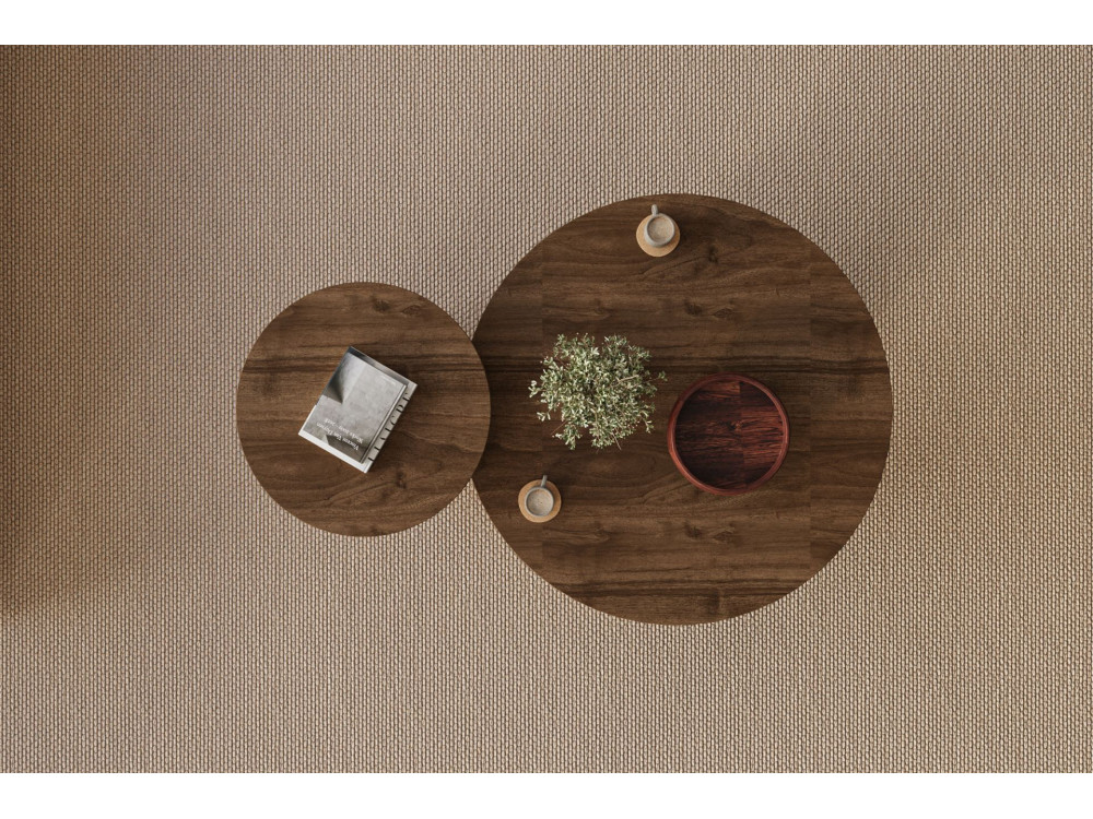 Set di tavolini in legno "Private" 70 x 70 x 40 cm - Noce