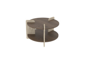 Tavolino in legno "Oalla" 70 x 70 x 45 cm - Noce