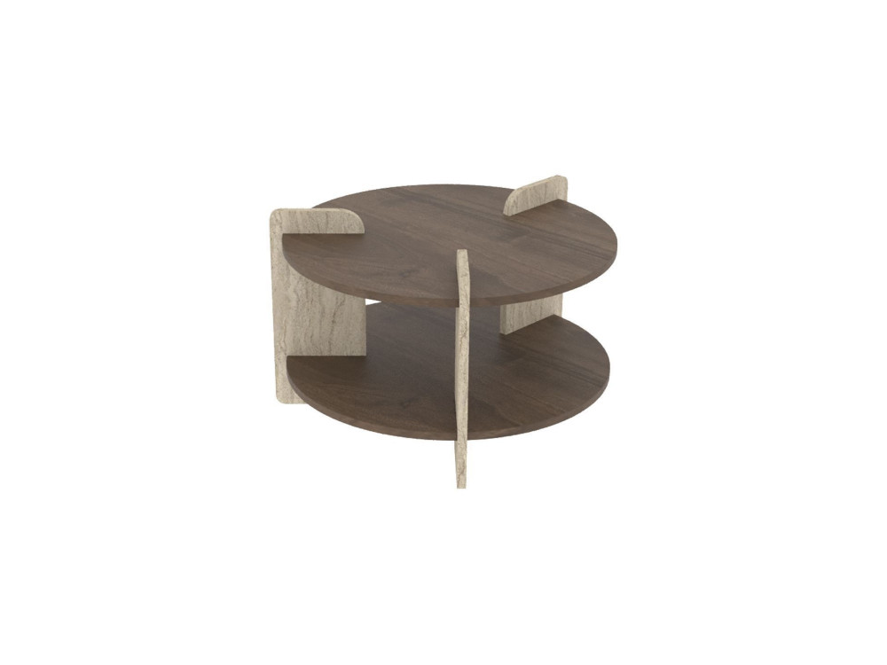 Tavolino in legno "Oalla" 70 x 70 x 45 cm - Noce