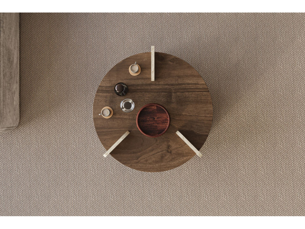 Tavolino in legno "Oalla" 70 x 70 x 45 cm - Noce