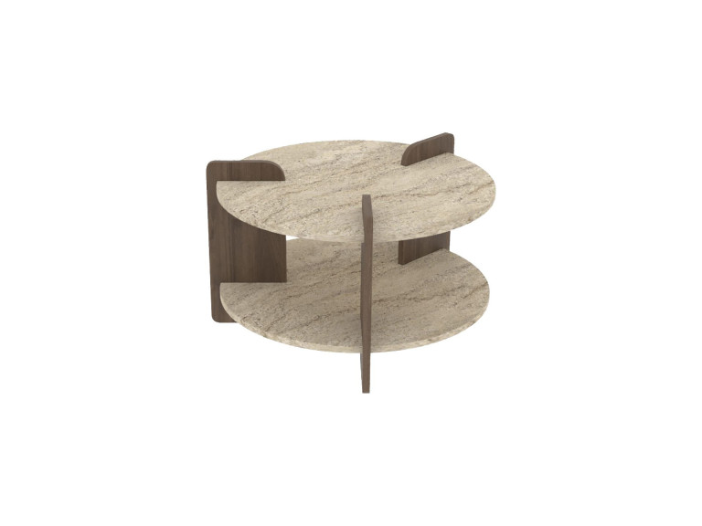 Tavolino in legno "Oalla" 70 x 70 x 45 cm - Travertino
