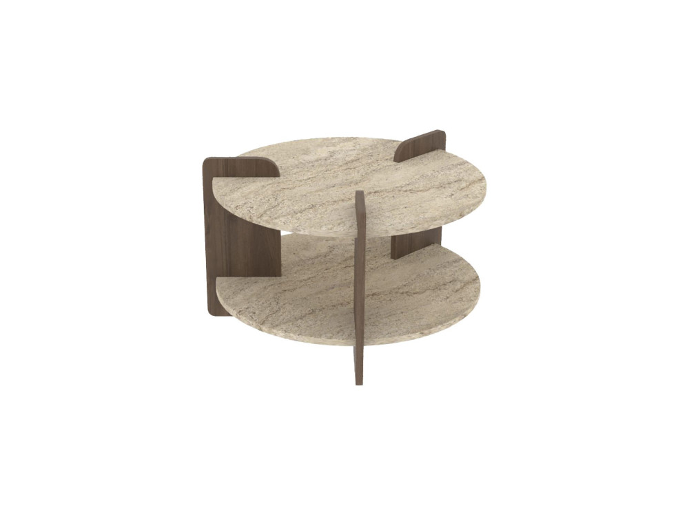 Tavolino in legno "Oalla" 70 x 70 x 45 cm - Travertino
