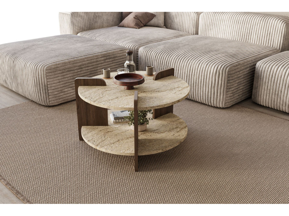 Tavolino in legno "Oalla" 70 x 70 x 45 cm - Travertino