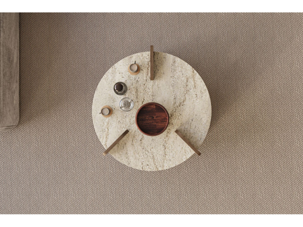 Tavolino in legno "Oalla" 70 x 70 x 45 cm - Travertino