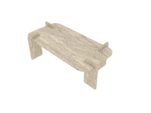 Tavolino in legno "Lovge" 120 x 60 x 35 cm - Travertino