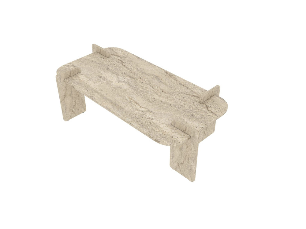 Tavolino in legno "Lovge" 120 x 60 x 35 cm - Travertino