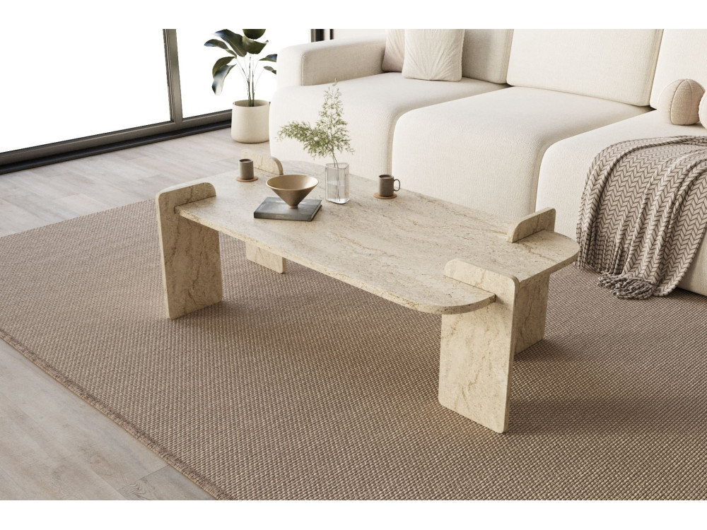 Tavolino in legno "Lovge" 120 x 60 x 35 cm - Travertino