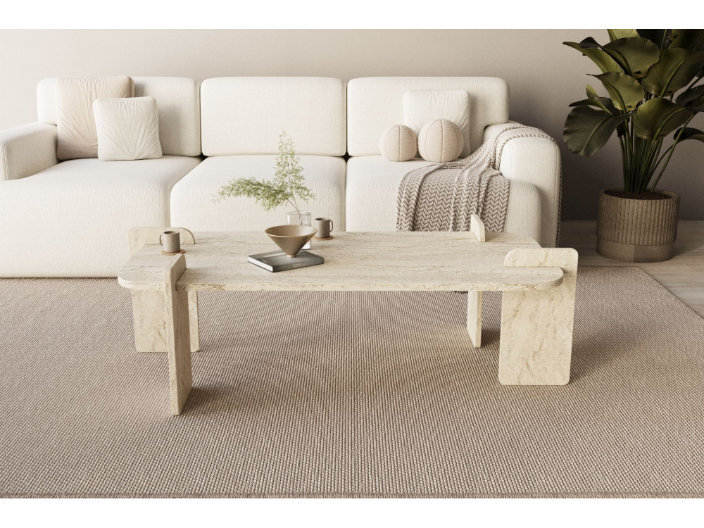 Tavolino in legno "Lovge" 120 x 60 x 35 cm - Travertino