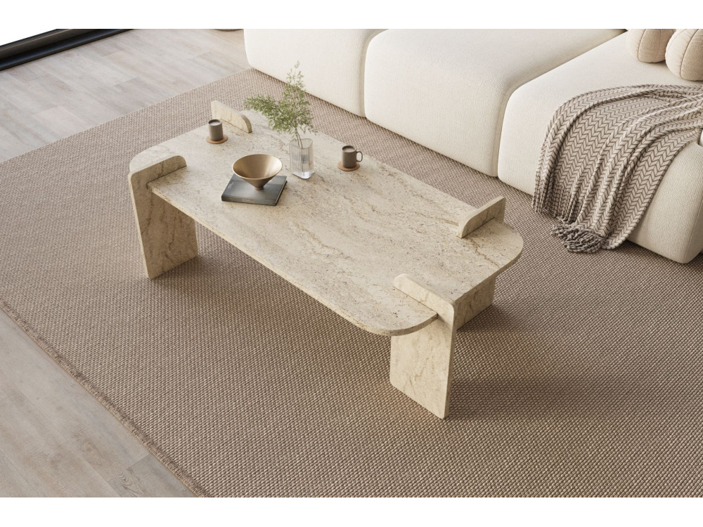Tavolino in legno "Lovge" 120 x 60 x 35 cm - Travertino