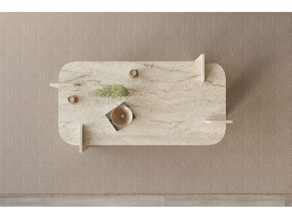 Tavolino in legno "Lovge" 120 x 60 x 35 cm - Travertino