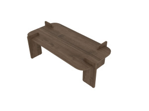 Tavolino in legno "Lovge" 120 x 60 x 35 cm - Noce