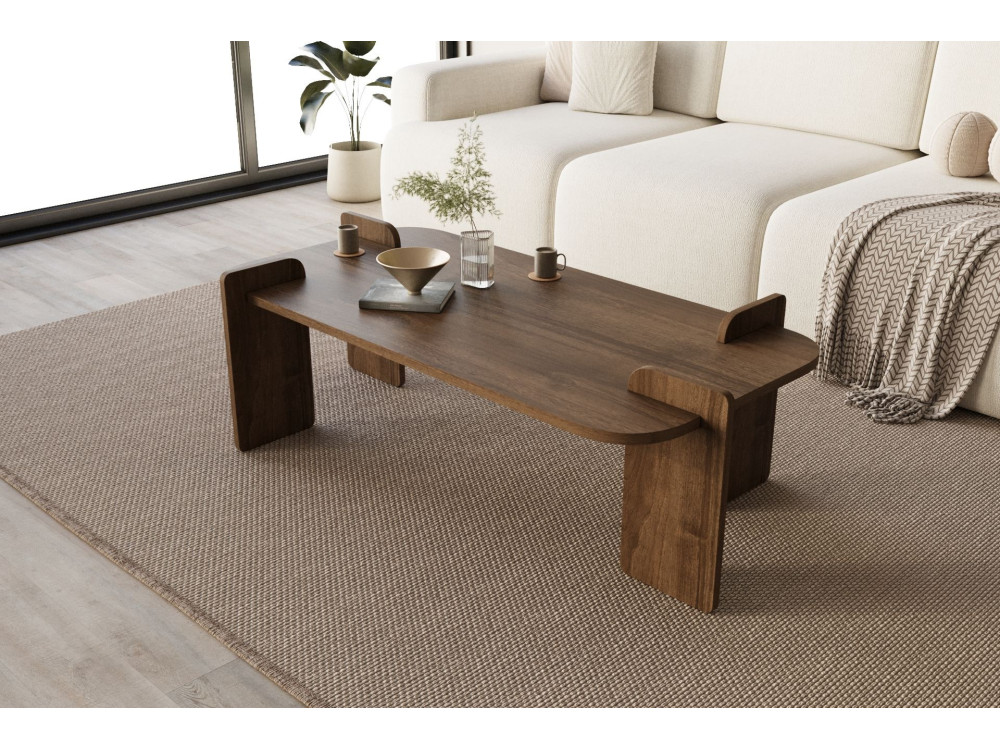 Tavolino in legno "Lovge" 120 x 60 x 35 cm - Noce