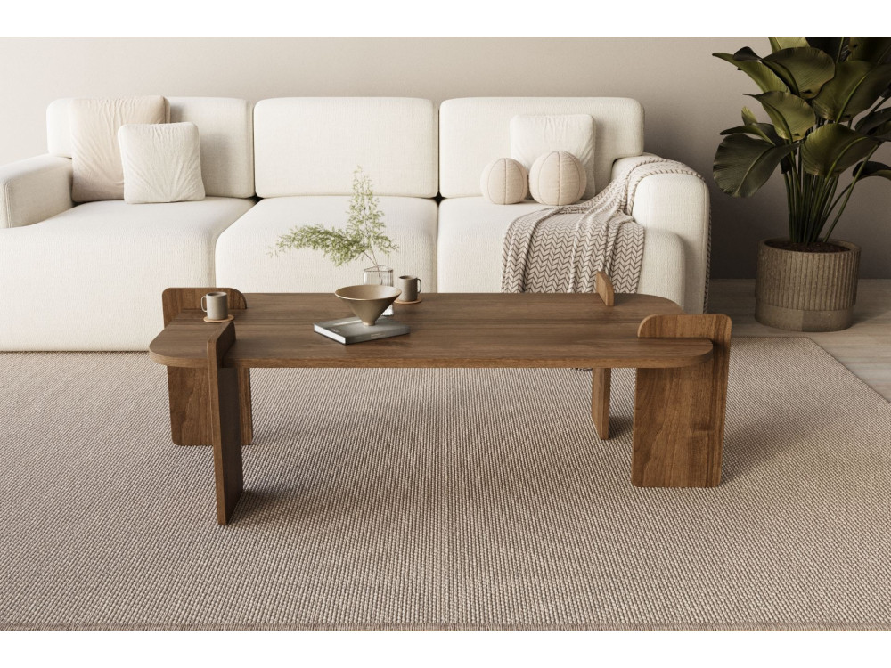 Tavolino in legno "Lovge" 120 x 60 x 35 cm - Noce