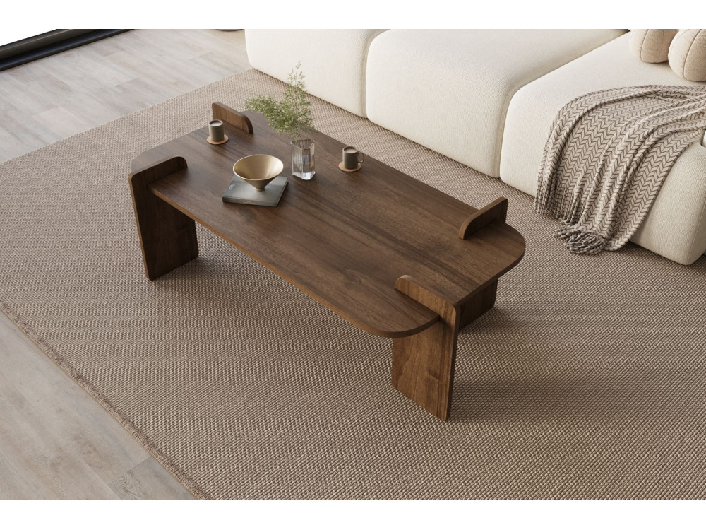 Tavolino in legno "Lovge" 120 x 60 x 35 cm - Noce