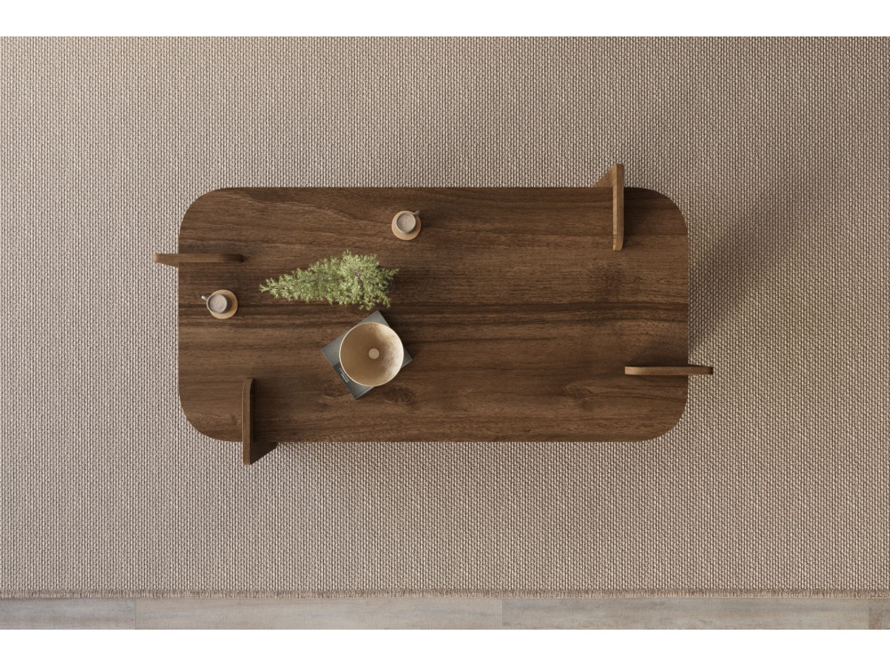 Tavolino in legno "Lovge" 120 x 60 x 35 cm - Noce