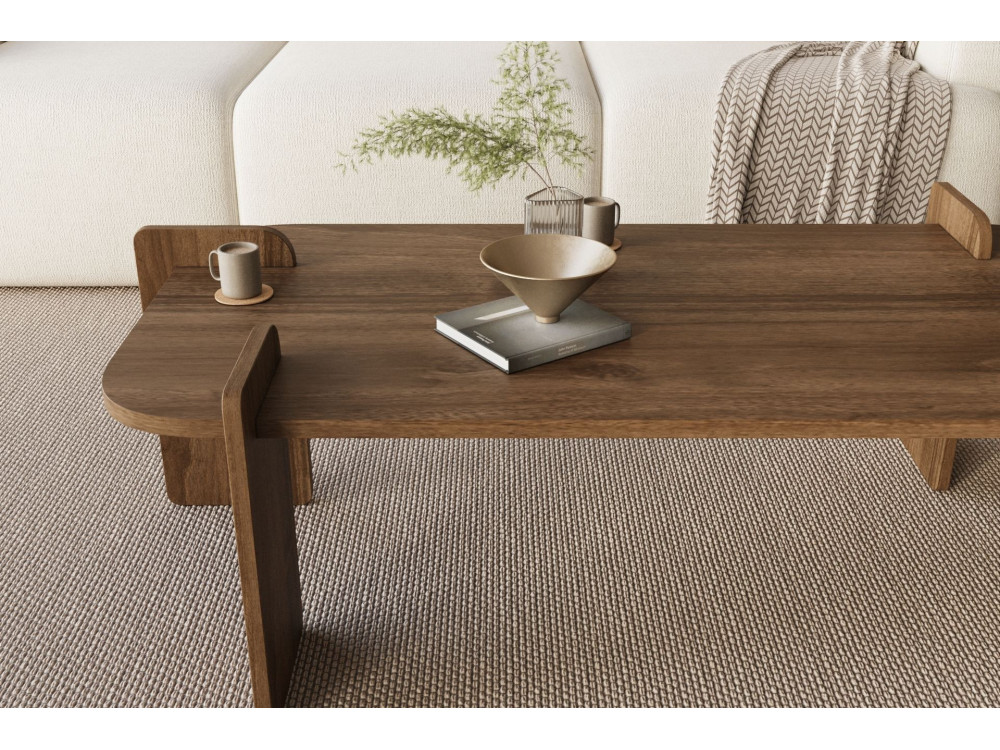 Tavolino in legno "Lovge" 120 x 60 x 35 cm - Noce