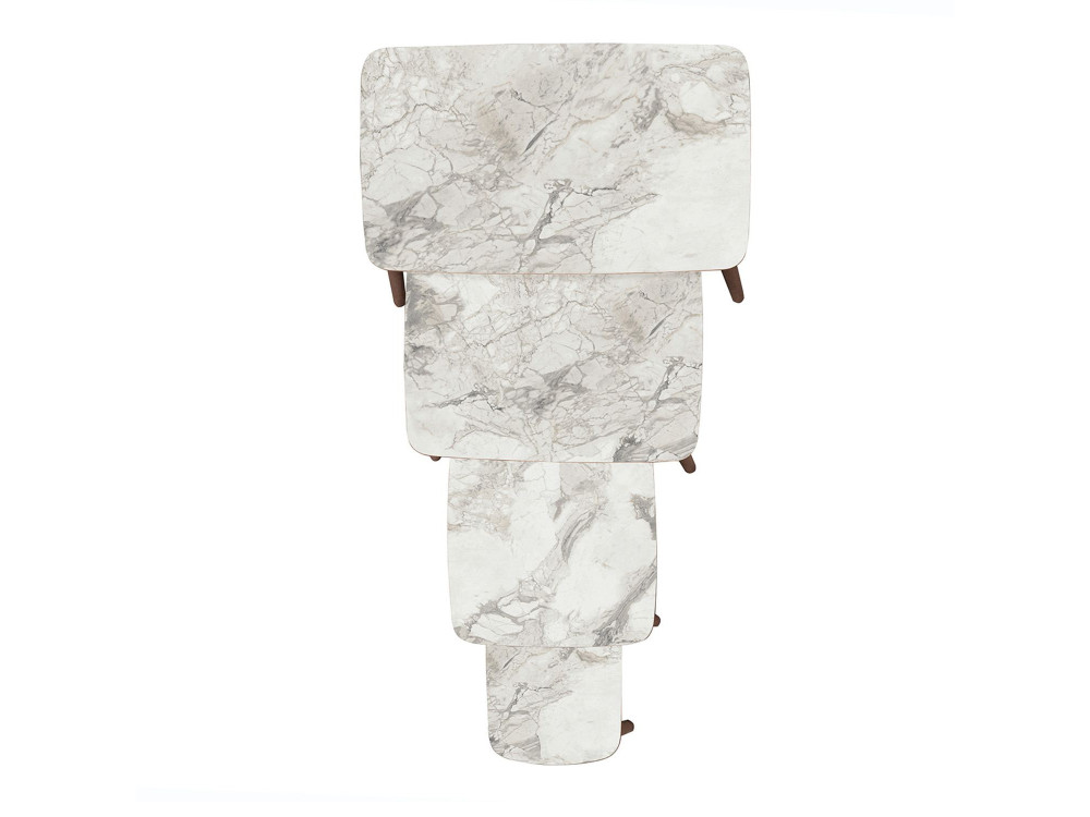 Tavolino da nido in legno "Luci" 4 pezzi 70 x 40 x 55 cm - Bianco