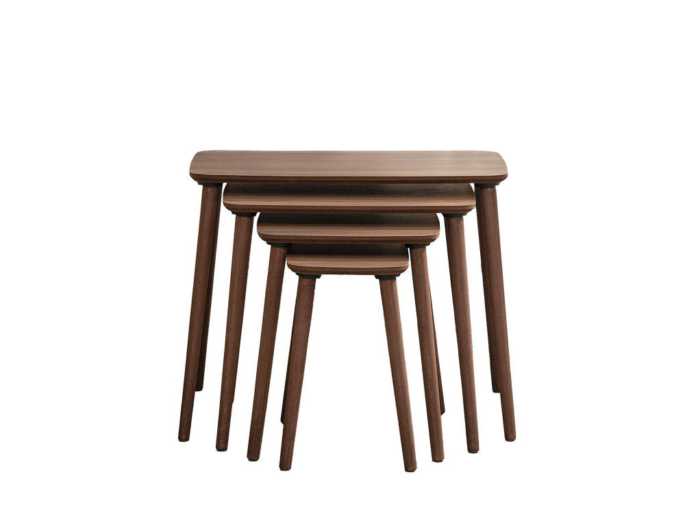 Tavolo nido in legno "Luci" 4 pezzi 70 x 40 x 55 cm - Noce