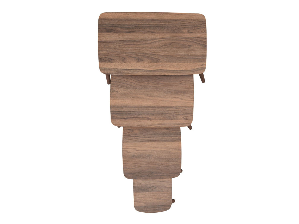 Tavolo nido in legno "Luci" 4 pezzi 70 x 40 x 55 cm - Noce