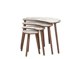 Tavolo nido in legno "Moon" (4 pezzi) 40 x 75 x 55 cm - Bianco