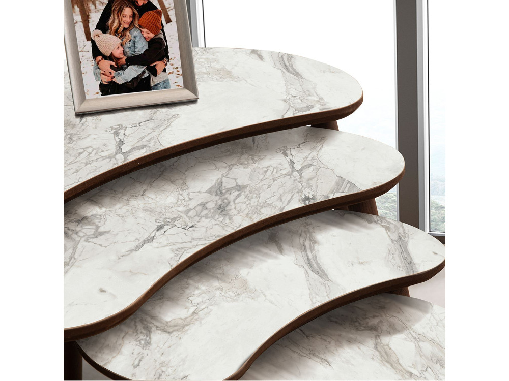 Tavolo nido in legno "Moon" (4 pezzi) 40 x 75 x 55 cm - Bianco