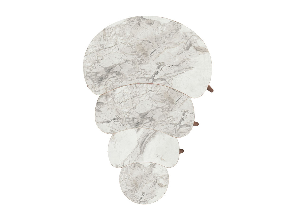 Tavolo nido in legno "Moon" (4 pezzi) 40 x 75 x 55 cm - Bianco