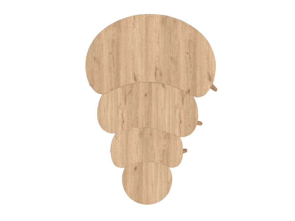 Tavolo nido in legno "Moon" (4 pezzi) 40 x 75 x 55 cm - Rovere